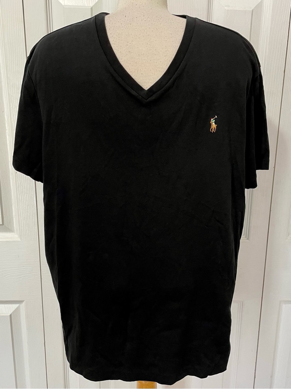 Polo by Ralph Lauren Men's Black V-Neck Short Sleeve Shirt